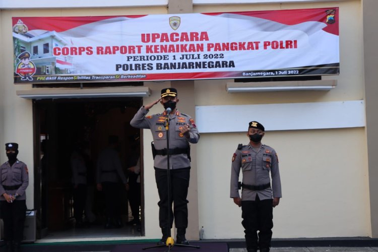 46 Personel Bintara Polres Banjarnegara Ikuti Corps Raport Kenaikan Pangkat Polri