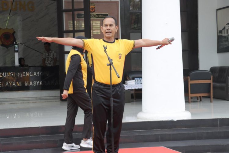 Anggota Polrestabes Bandung Jaga Kebugaran Fisik, Laksanakan Olahraga Pagi Bersama