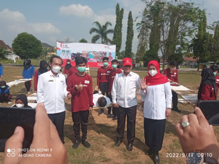 Walikota metro menghadiri upacara peringatan HUT PMI ke 77