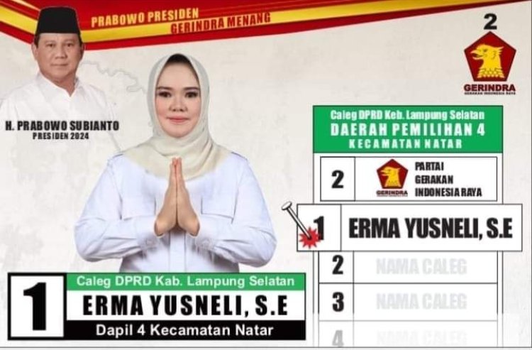 Srikandi Gerindra asal Pubian, Erma Yusneli, SE Dengan Mengusung Semangat Kebersamaan Tampil Sebagai Kandidat Legislator Kabupaten Lampung Selatan pada Pemilu 2024