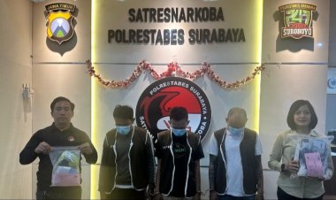 Polrestabes Surabaya Bekuk Residivis Pengedar Narkoba Ratusan Gram Sabu Berhasil Disita