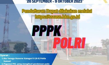 Polri) Polda Sumsel resmi mengumumkan pembukaan lowongan PPPK 2023 sebanyak 29 formasi