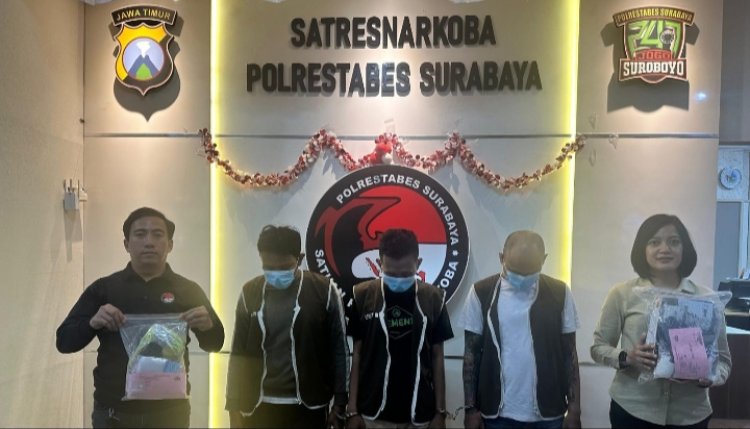 Polrestabes Surabaya Bekuk Residivis Pengedar Narkoba Ratusan Gram Sabu Berhasil Disita