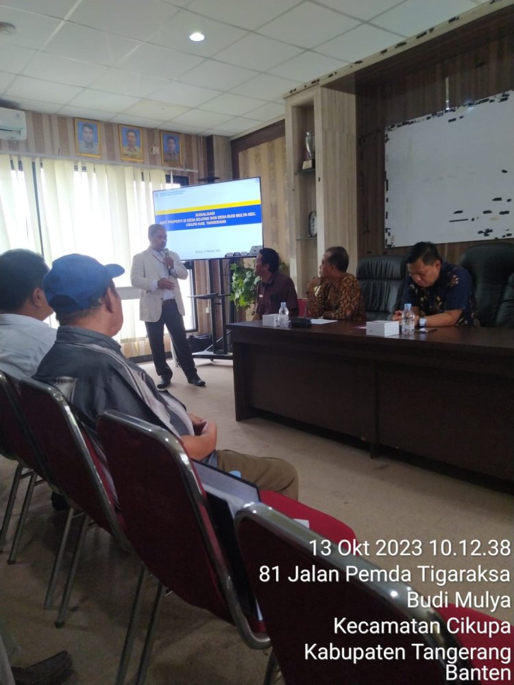 Rapat Sosialisasi dan Koordinasi Pemasangan Plang Aset Eks BLBI di Desa Bojong dan Desa Budimulya Kec. Cikupa Kab. Tangerang