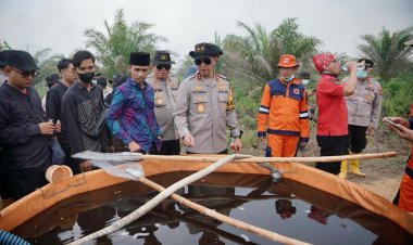 Kapolda Sumsel bersama Stakeholder dan IPNU (Ikatan Pelajar Nahdlatul Ulama) melaksanakan peninjauan penanganan Karhutla di Kabupaten OKI