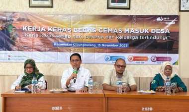 Kerja Keras Bebas Cemas Masuk Desa UMKM Kecamatan Cibungbulang Terlindungi BPJamsostek 