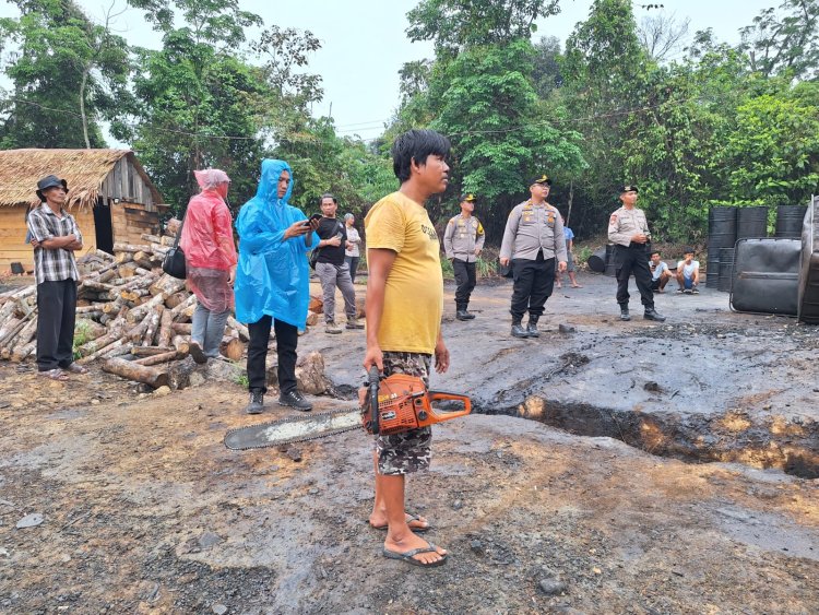 tim gabungan kembali menyambangi 15 lokasi illegal refinery di Desa Sukajaya