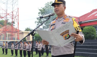 Polres Way Kanan Gelar Upacara Pelantikan Kabaglog Hingga Sertijab Kabagren, Kasatresnarkoba dan Kapolsek 