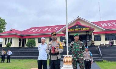 Polres Way Kanan Apel Gelar Pasukan Operasi Lilin Krakatau 2023