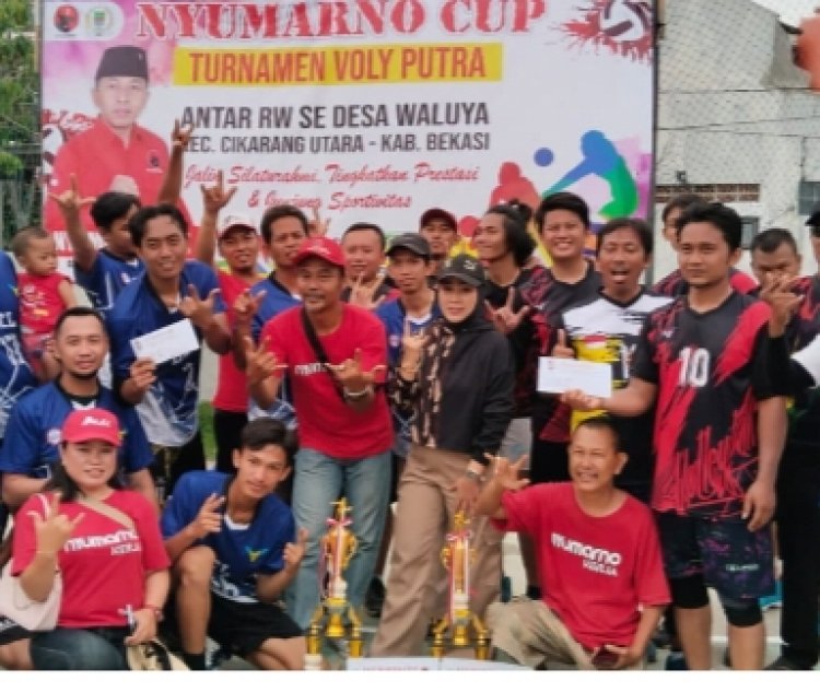 Lagi Dan Lagi Diva Voli Kabupaten Bekasi Mengadakan Turnamen Bola Voli Putra  "Nyumarno Cup" Antar RW Se Desa Waluya