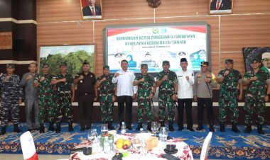 Wabup Tanjabbar Bersama Forkopimda Sambut Kunker Pangdam II/Sriwijaya