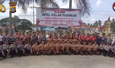 Tingkatkan Kepatuhan Masyarakat Terhadap Lalu Lintas, Polres Koltim Gelar Apel Pasukan Operasi Keselamatan Anoa