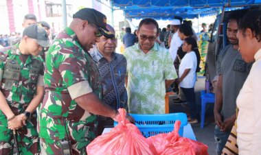 Tekan inflasi,Kodim 1702 Jayawijaya Bantu Gerakan Pangan Murah Kab Jayawijaya