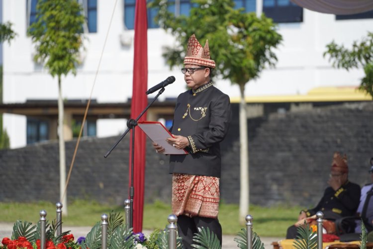 PJ Bupati Mesuji Pimpin upacara HUT Lampung di Pemkab Mesuji