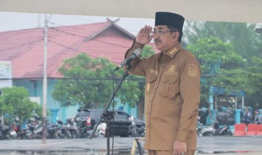 Bupati Tanjabbar Pimpin Silaturahmi dan Apel Gabungan Pasca Cuti Lebaran