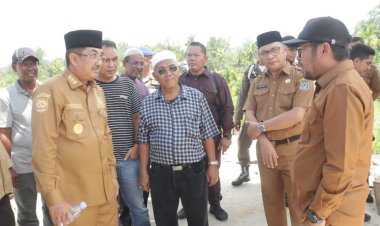 Dalam Rangka Persiapan Peresmian, Bupati Tanjabbar Tinjau TPU Desa Sialang