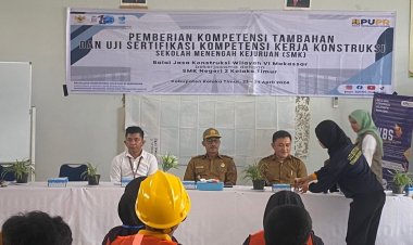 Uji Kompetensi Kerja Konstruksi Kepada Siswa Siswi SMK, Kadis PUPR Koltim Sampaikan Ini