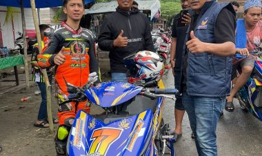 Perdana, Nasdem Koltim Ikuti Kejurda Balap Motor, Ali Topan : Kita Target Juara Umum