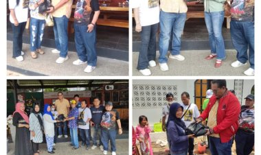 SAHABAT TEDYY BERSAMA FERLAN YULIANSYAH ID MUROD DAN WARUNG SOP BANG RIO  MEMBERI BANTUAN SEMBAKO BUAT KORBAN BANJIR DI OKU 