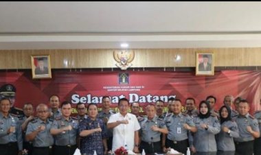Kalapas Way Kanan, Syarpani Hadiri Kunjungan Kerja Direktur PAMINTEL Ditjenpas, KBP Teguh Yuswardhie Di Kanwil Kemenkumham Lampung