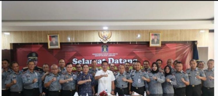 Kalapas Way Kanan, Syarpani Hadiri Kunjungan Kerja Direktur PAMINTEL Ditjenpas, KBP Teguh Yuswardhie Di Kanwil Kemenkumham Lampung