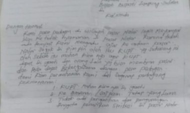 Ratusan Pedagang Pasar Natar Surati Bupati Lampung Selatan Minta KUPT Pasar Diganti