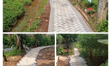 Pemdes Cijayanti Bangun Jalan Paving Blok Dengan Dana Desa Tahap I 2024