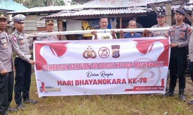 Rangkaian HUT Bhayangkara Ke-78, Polres Koltim Bantu Sumur Bor dan Sarana Air Bersih Bagi Masyarakat Di Rate-Rate