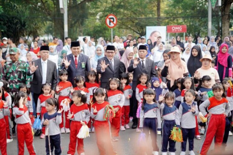 Rayakan Hari Jadi Kota Metro ke 87, DWP Gelar Lomba Gerak Jalan