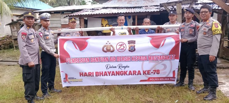 Rangkaian HUT Bhayangkara Ke-78, Polres Koltim Bantu Sumur Bor dan Sarana Air Bersih Bagi Masyarakat Di Rate-Rate