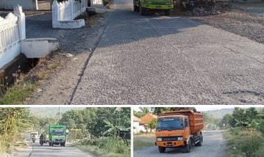 Miris Kendaraan Milik Perusahaan Tambang Batu Diduga Penyebab Jalan Kabupaten Rusak Wilayah Desa Jayapura, Kecamatan Jayapura Kabupaten Oku Timur