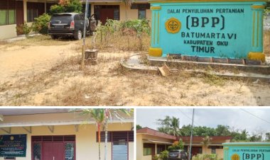 Miris ! Tiangnya Ada Namun Tak Ada Bendera Merah Putih Berkibar Di Kantor Balai Penyuluhan pertanian BPP Batu Marta VI Kecamatan Madang Suku III Kabupaten Oku Timur 