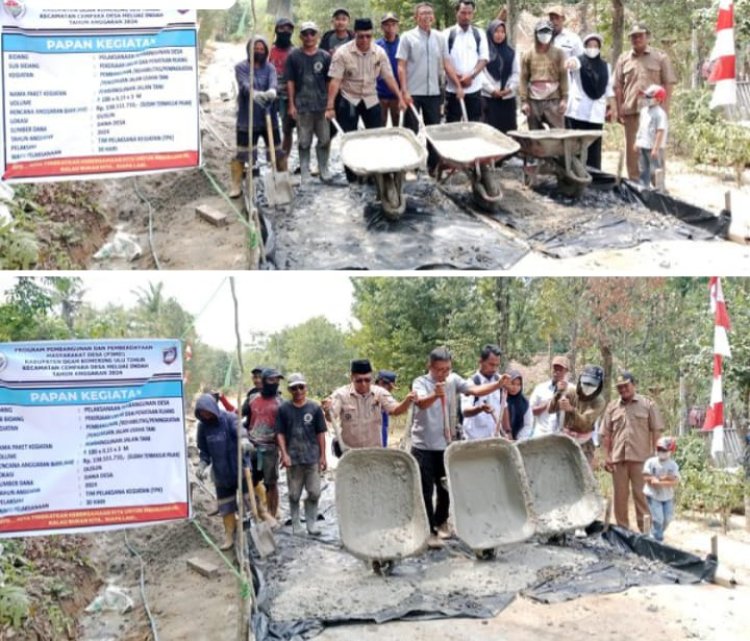 Gebrakan Kades Arya Tobing S.P Gencarkan Pembangunan Jalan Tani di Desa Meluai Indah Kecamatan CEMPAKA Kabupaten Oku Timur