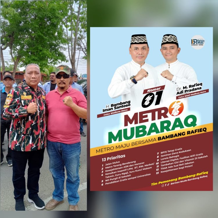 Bambang- Rafieq dapat No urut 1 dalam konteks Pemilihan Walikota dan Wakil Walikota Metro