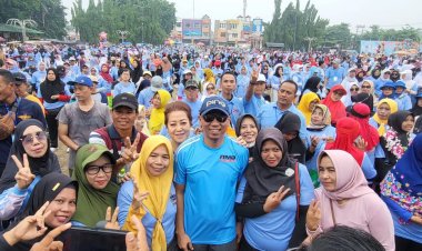 Ribuan Warga Padati Samber Park untuk Senam Sehat Bersama Mirza-Jihan di Kota Metro