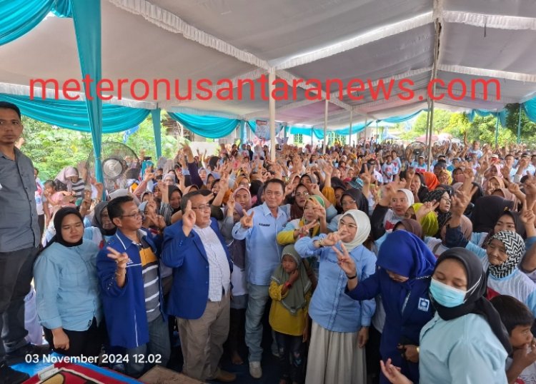 Ribuan masyarakat Kampung Gunung Sangkaran membludak antusias sambut kampanye tatap muka Calon Bupati dan Wakil Bupati Way Kanan