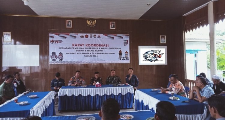 Camat Blambangan Umpu Gelar RAKOR Kesiapan PILKADA Tingkat Kecamatan Tahun 2024