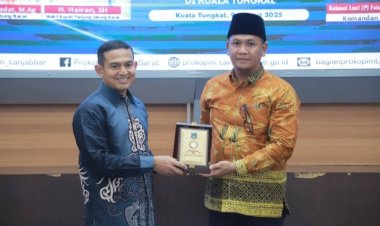 Perkuat Sinergi Maritim, Sekda Tanjab Barat Sambut Kunjungan Komandan Lanal Palembang