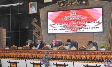 DPRD Metro Gelar Paripurna Sambutan Perdana Wali Kota Metro Masa Jabatan Tahun 2025-2030