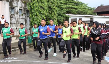 Kapolres Aceh Timur Pimpin Tes Kesamaptaan Jasmani Periode I Tahun 2025