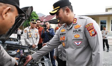 Usai Ambil Apel, Kapolres Aceh Timur Cek Kendaraan Dinas Polsek