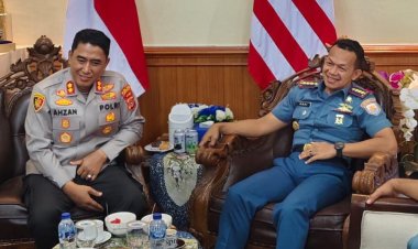 Pererat Sinergitas, Kapolres Lhokseumawe Bersilaturrahmi ke Danlanal Lhokseumawe