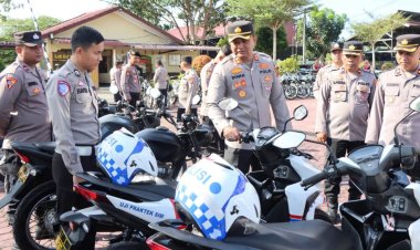 Kapolres Aceh Timur Kembali Cek Kendaraan Dinas, Pastikan Kesiapan Operasional Anggota