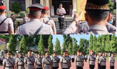 Kapolres Aceh Tamiang Pimpin Sertijab Wakapolres, Tiga Pejabat Utama dan Empat Kapolsek