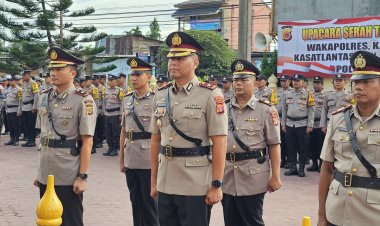 Kapolres Langsa Pimpin Upacara Sertijab Waka dan 3 Kasat