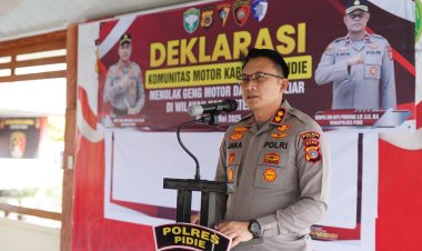 Disaksikan Kapolres Pidie, Komunitas Motor di Pidie Deklarasi Tolak Geng Motor