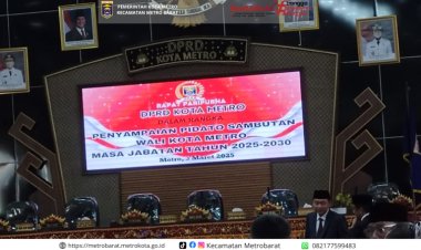 Rapat Paripurna DPRD Kota Metro Dalam Rangka Penyampaian Pidato Sambutan Wali Kota Metro Masa Jabatan Tahun 2025-2030.