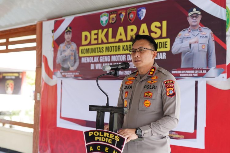 Disaksikan Kapolres Pidie, Komunitas Motor di Pidie Deklarasi Tolak Geng Motor