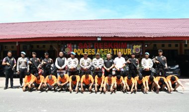 Polres Aceh Timur Berhasil Amankan 17 Pelaku Curanmor Pada Operasi Sikat Seulawah 2025