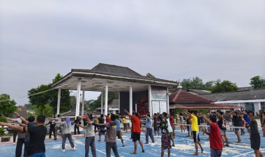 Senam Pagi Tingkatkan Semangat Warga Binaan, Rutan Kelas IIB Baturaja Gelar Kegiatan Rutin Bersama